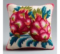 Taxpy Latch Hook Kit, Cartoon Fruits Pillow Latch Hook Embroidery Kits DIY Crochet Yarn Pillowcase Sewing Making Kits Embroidery Kit 43x43cm