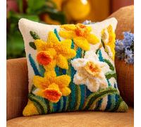 Taxpy Latch Hook Kit, Daffodil Animal Latch Hook Pillow Kits for Adults Crochet Yarn Cushion Pre-Printed Needlework Handcraft 17X17 Inch