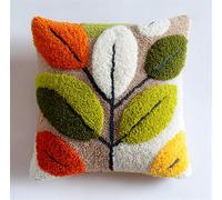 Taxpy Latch Hook Kit for Adults Beginners Cute Leaf Design Creative Latch Hook Pillow Kit with Preprinted Canvas for Home Decoration and Present 43X43Cm