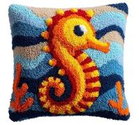 Taxpy Latch Hook Kit Pillow Seahorse 17X17In