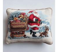 Taxpy Latch Hook Kits Cushion Crochet Yarn Rug Pre-Printed Cushion Cover DIY Needlework Pillowcase Hook and Latch Kit Christmas Home Sofa Decoration 43x43cm -2