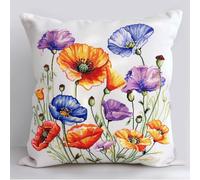 Taxpy Latch Hook Kits DIY Throw Pillow Cover Wildflowers Sofa Cushion Cover Cushion Cover Embroidery Craft Kit for Adults and Beginners Pattern Printed Canvas Creativity Crochet Gift 17X17 Inch