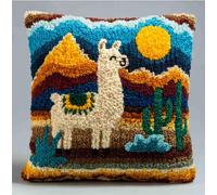 Taxpy Latch Hook Kits for Adults, Animal Alpaca DIY Decor Pattern Pillow Cover Kit Needlework Cushion Cover Hand Craft Crochet for Home Sofa Decorations 17 X 17 Inch