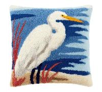 Taxpy Latch Hook Kits for Adults Beginners,Egret Pre-Printed Latch Hook Pillow Kit,Craft Rug Making Kits,DIY Embroidery Cushion for Home Sofa Decor & Gift Idea 17X17 in.