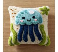 Taxpy Latch Hook Kits for Adults Beginners,Jellyfish Pre-Printed Latch Hook Pillow Kit,Craft Rug Making Kits,DIY Embroidery Cushion for Home Sofa Decor & Gift Idea 17X17 in.