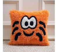 Taxpy Latch Hook Kits for Adults Beginners,Spiders Pre-Printed Latch Hook Pillow Kit,Craft Rug Making Kits,DIY Embroidery Cushion for Home Sofa Decor & Gift Idea 17X17 in.