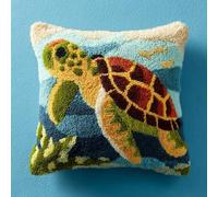 Taxpy Latch Hook Kits for Adults Beginners,Turtle Pre-Printed Latch Hook Pillow Kit,Craft Rug Making Kits,DIY Embroidery Cushion for Home Sofa Decor & Gift Idea 17X17 in.