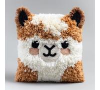 Taxpy Latch Hook Kits for Adults DIY Animal Alpaca Pillow Cover Beginner Cross Stitch Kits with Preprinted Canvas Crochet Yarn Embroidery Hooking Sofa Home Decor 17'' X 17''