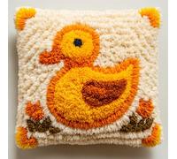 Taxpy Latch Hook Kits Pillow Duck 17X17Inch DIY Handmade Cushion Crochet Yarn Embroidery Needlework Hook and Latch Kit Pillowcase Rug Cover Home Sofa Christmas Decoration
