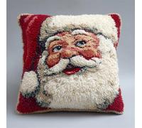 Taxpy Latch Hook Kits Pillow Santa Claus Crochet Yarn Cushion Colour Pre-Printed Canvas Rug Needlework DIY Pillowcase Hook and Latch Kit Christmas Home Arts Crafts Sofa Decoration 43X43Cm/17 X17In