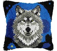 Taxpy Latch Hook Kits The Moon and The Wolf 17X17In