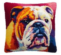 Taxpy Latch Hook Pillow Case Kits, Animal Dog Embroidery Kits DIY Pillow Cushion Cover Latch Hook Cushion Kit,17x17inch