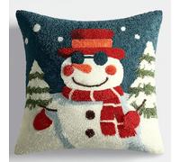 Taxpy Latch Hook Pillow & Cushion Kit for Adults Beginners - Christmas Pre-Printed Design 17×17 inch DIY Latch Hook Cushion Kit for Home Sofa Decor -5