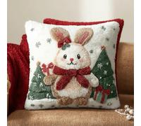 Taxpy Latch Hook Pillow & Cushion Kit for Adults Beginners - Christmas Pre-Printed Design 17×17 inch DIY Latch Hook Cushion Kit for Home Sofa Decor -7