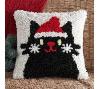 Taxpy Latch Hook Pillow & Cushion Kit for Adults Beginners - Christmas Pre-Printed Design 17×17 inch DIY Latch Hook Cushion Kit for Home Sofa Decor -3