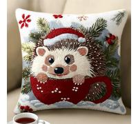 Taxpy Latch Hook Pillow & Cushion Kit for Adults Beginners - Christmas Pre-Printed Design 17×17 inch DIY Latch Hook Cushion Kit for Home Sofa Decor -10