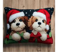 Taxpy Latch Hook Pillow & Cushion Kit for Adults Beginners - Christmas Pre-Printed Design 17×17 inch DIY Latch Hook Cushion Kit for Home Sofa Decor -16
