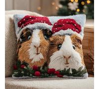 Taxpy Latch Hook Pillow & Cushion Kit for Adults Beginners - Christmas Pre-Printed Design 17×17 inch DIY Latch Hook Cushion Kit for Home Sofa Decor -11