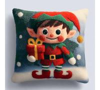 Taxpy Latch Hook Pillow & Cushion Kit for Adults Beginners - Christmas Pre-Printed Design 17×17 inch DIY Latch Hook Cushion Kit for Home Sofa Decor -13