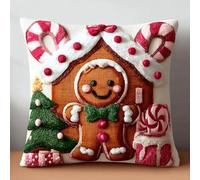 Taxpy Latch Hook Pillow & Cushion Kit for Adults Beginners - Christmas Pre-Printed Design 17×17 inch DIY Latch Hook Cushion Kit for Home Sofa Decor -12