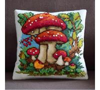 Taxpy Latch Hook Pillow Kit -Mushrooms Embroidery Art Craft Kit - All Ages - Unisex - 43X43Cm - Modern Style - Non-Foldable