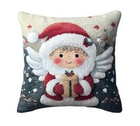 Taxpy Latch Hook Pillow Kit Pre-Printed Christmas Gifts Hook and Latch Rug Kits Cross-Stitch Embroidery Cushion Cover for Home Sofa Decoration 17X17 Inch.