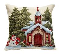 Taxpy Latch Hook Pillow Kit Pre-Printed Christmas Gifts Hook and Latch Rug Kits Cross-Stitch Embroidery Cushion Cover for Home Sofa Decoration 17X17 Inch.