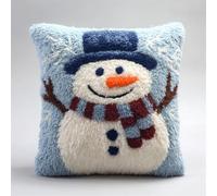 Taxpy Latch Hook Pillow Kit, Snowman Latch Hook Kits DIY Pillow Cover Printed Pillowcase for Home Sofa Decor Kits for Adults Kit