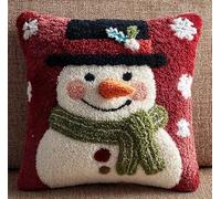 Taxpy Latch Hook Pillow Kits Snowman 17X17In