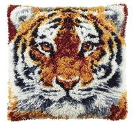 Taxpy Latch Hook Pillow Kits Tiger 17X17In