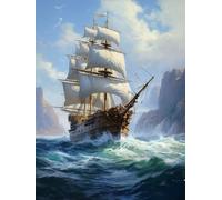Taxpy Modern Wall Art Sailing ship sailing on sea,40 * 60cm Canvas Prints Wall Art Pictures Paintings for Living Room Bedroom Home Decorations