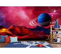 Taxpy Murals Photo Wallpaper, Blue Planet,350x250cm 3D Wallpaper Mural Wall Art Poster Picture, Boy Girl Bedroom Decoration Wall Sticke