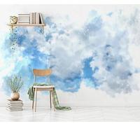 Taxpy Murals Photo Wallpaper, White Blue Texture,430x300cm 3D Wallpaper Mural Wall Art Poster Picture, Boy Girl Bedroom Decoration Wall Sticke