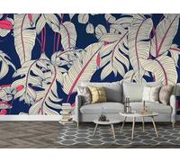 Taxpy Photo Wallpaper Wall Mural Hand Draw Leaves,300x210cm Wallpaper Photo 3D Pattern Wall Art Home Room Poster Decoration