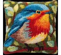 Taxpy Pre-Printed DIY Embroidery Latch Hook Pillow Cover Kit,Bird,43X43Cm Animal Cross Stitch Cushion Covers Kits DIY Craft Needlework Pillowcase Latch Hook Cushion Kits for Kids Adults
