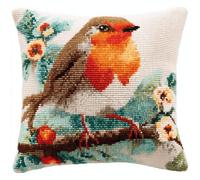 Taxpy Robin Bird Latch Hook Cushion Kit for Adults Beginners,Pre-Printed Canvas Pillow Cover with Zipper,DIY Latch Hook Pillow Kit 17x17 Inch Crochet Yarn Craft Home Sofa Decor -7