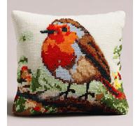 Taxpy Robin Bird Latch Hook Cushion Kit for Adults & Beginners,Pre-Printed Pillow Cover 17x17 Inch,DIY Latch Hook Pillow Kit with Yarn & Hook,Cross Stitch Embroidery Sofa Cushion Home Decor -6