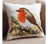 Taxpy Robin Bird Latch Hook Cushion Kit,Printed Canvas Cushion Cover with Zipper,DIY Hooking Craft Kit for Home Decor,43x43 cm -7