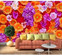 Taxpy Wallpaper Murals Colorful Flowers,430x300cm 3D Art Photo Wallpaper, HD Print Wall Mural Giant Poster, Living Room Bedroom Room Backdrop Wall Decor