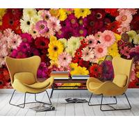 Taxpy Wallpaper Murals Red Flowers,400x280cm 3D Art Photo Wallpaper, HD Print Wall Mural Giant Poster, Modern Living Room Bedroom Backdrop Wall Decor