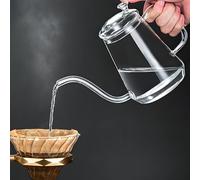 Taxually 350 ml Drip Kettle with 4 mm Nozzle Drip Kettle Non-Stick Coating for Drip Coffee (350ML-Clear)