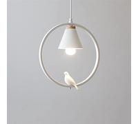 TAXXII Chandelier, Modern Chandeliers Bird Lamp Iron Art Ring Pendant Lights Compatible with Kids Rooms Hanging Bedside LED E27(White Bird)