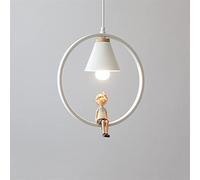 TAXXII Chandelier, Modern Chandeliers Bird Lamp Iron Art Ring Pendant Lights Compatible with Kids Rooms Hanging Bedside LED E27(White Boy)