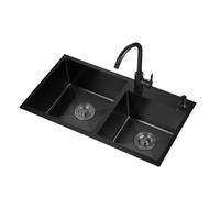TAXXII Double Bowl Kitchen Sinks, Drop in Top or Under Mount,Stainless Steel Overmount Prep Bar Sink,Multi-Functional Farmhouse Sink(72X40cm/28.3X15.7in)