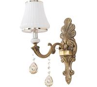 TAXXII Italy Simple Vintage Crystal Cabinet Wall Sconces European Style Candle Light Mid Century Retro Farmhouse Lamp Brass Gold Interior Decoration Fixture For Living Room Bedroom