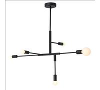 TAXXII Lowering the lantern A chandelier Gold And Black Three-dimensional Staggered Space Simple Modern Nordic Fashion Wrought Iron Chandelier Restaurant Bedroom Living Room lowering