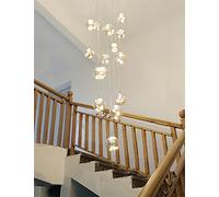 TAXXII Minimalist Staircase Long Chandelier LED High Ceiling Lamp 10/15 Drop Balls Pendant Light Modern Lights In The Villa, Stairwells And Living Ro(Size:15 BALLS)