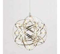 TAXXII Vintage LED Fireworks Pendant Lights Starry Round Nordic Sparkle Ball Ceiling Hanging Lamp Metal Stainless Steel Suspension Lantern Restaurant Store Living Room Stairwell Decor Lig
