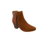 'Tay' Suede Heeled Ankle Boots Ravel Brown 3
