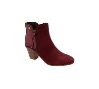 'Tay' Suede Heeled Ankle Boots Ravel Burgundy 3